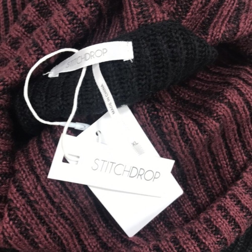 Stitchdrop Two-Tone Ribbed Knit Sweater Dress - Picture 5 of 5